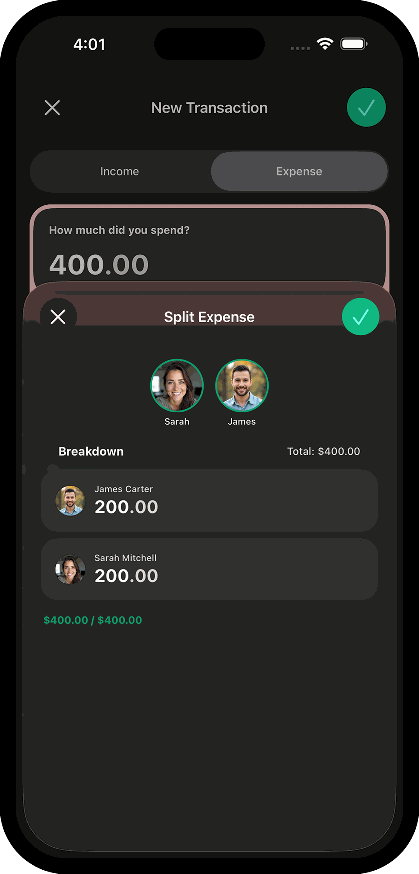 Split expenses with partner